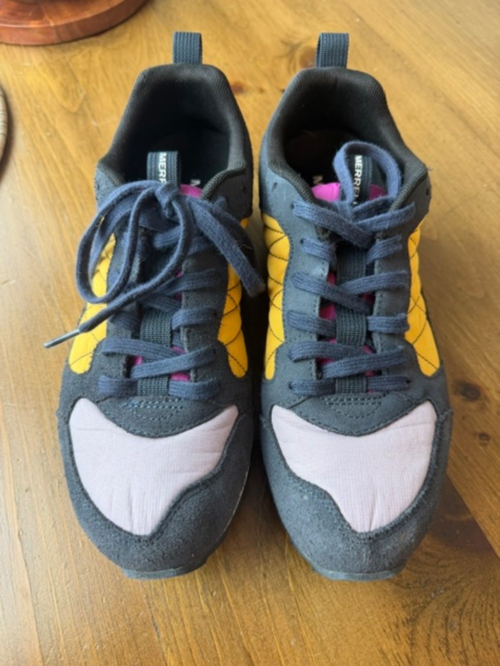 Merrell Alpine Sneaker Burlwood Navy Multi Suede Trail Show Gorpcore Women's 8.5 - Picture 3 of 7